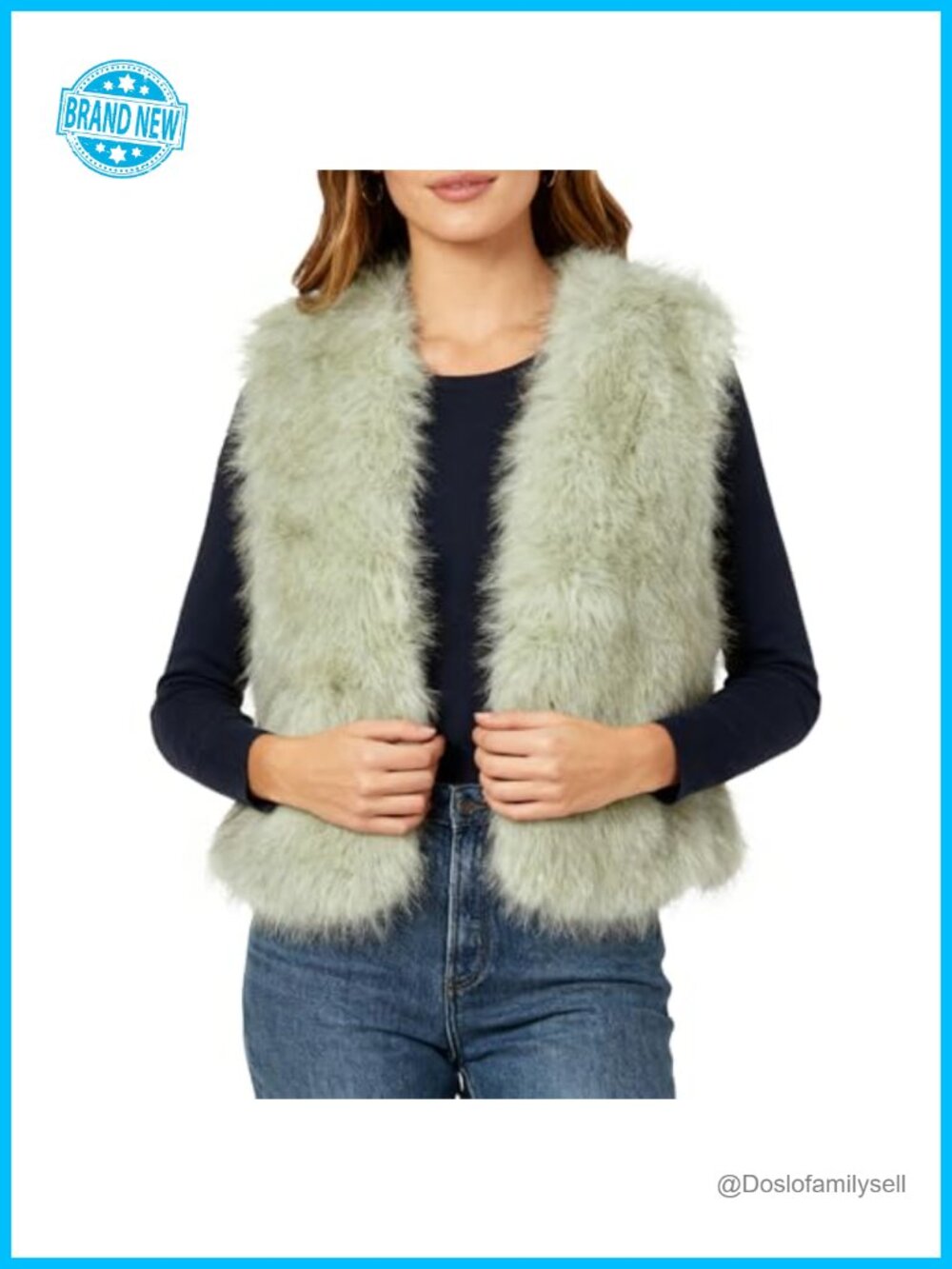 Faux Fur Open Front Crop Vest Sleeveless Women's Outerwear